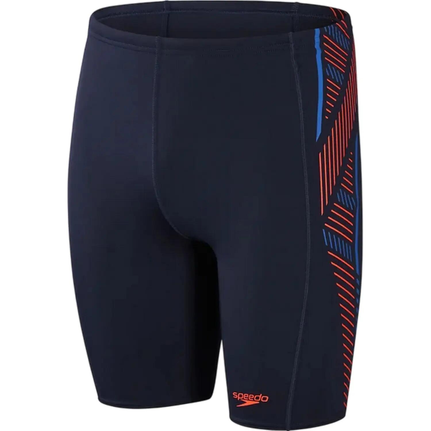 Mens Stripe Textile Technical Jammer Shorts (Navy/Orange) 2/6