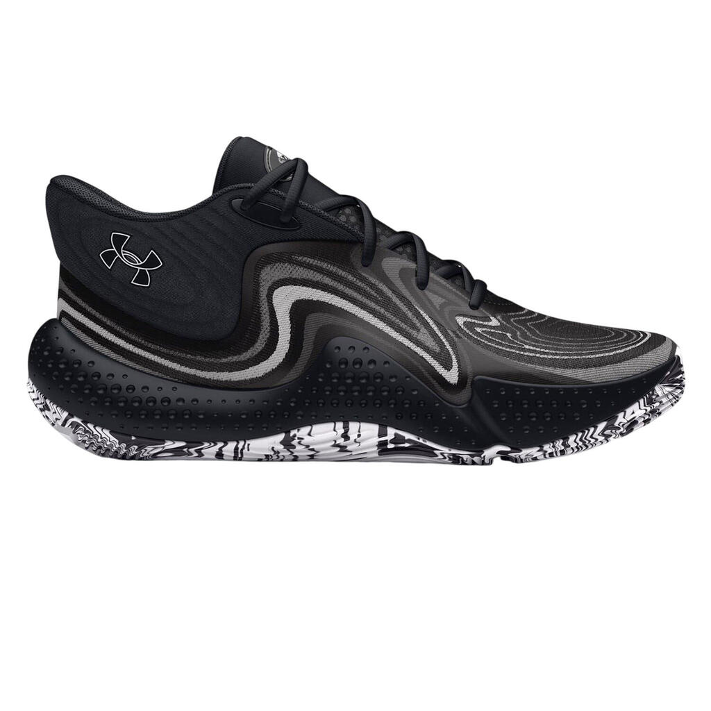 Mens UA Spawn Graphic Print Basketball Shoes (Black)
