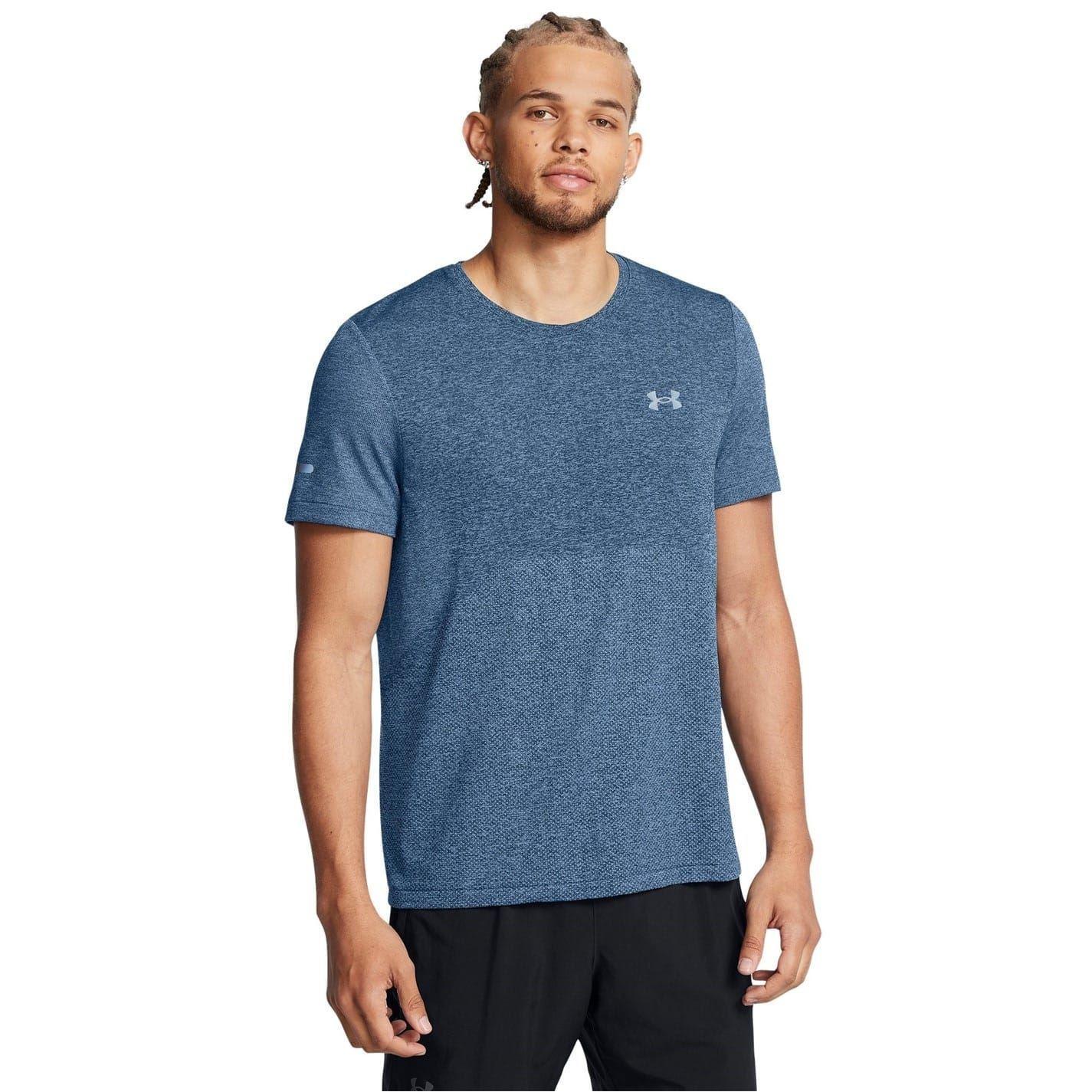 Maillot de manga corta Under Armour Seamless Stride Azul Hombre 4/4