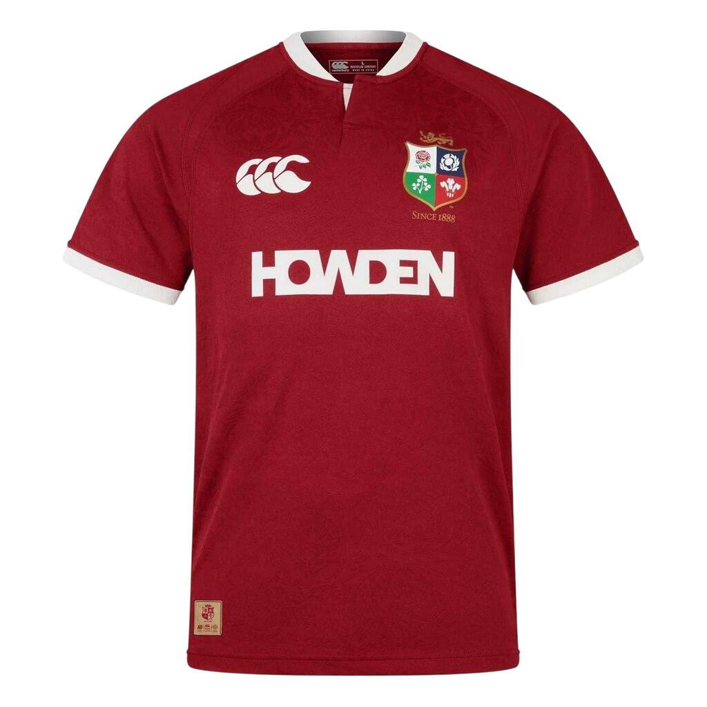 Mens 2025 British & Irish Lions Rugby Jersey (Red Dahlia)