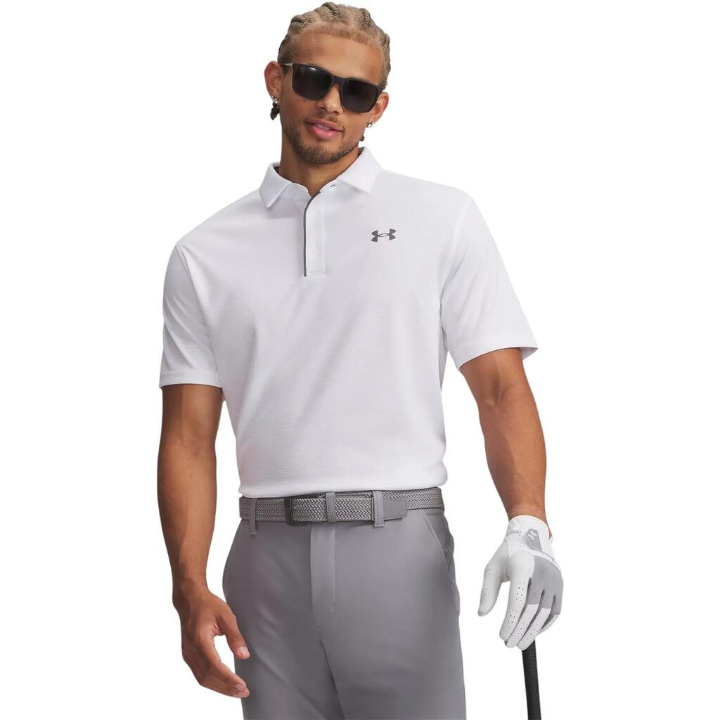 Mens Tech Mesh Polo Shirt (White)