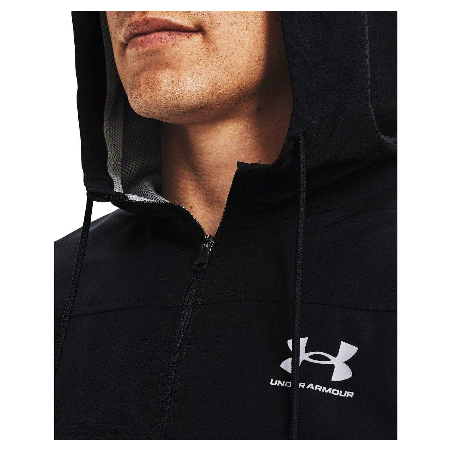 Kurtka Męska Wiatrówka Under Armour CzaRNa Z Kapturem UA Warmup Tops 4/4