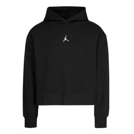 Air Jordan cropped hoodie met lange mouwen voor dames (regular fit) (Zwart/Wit)