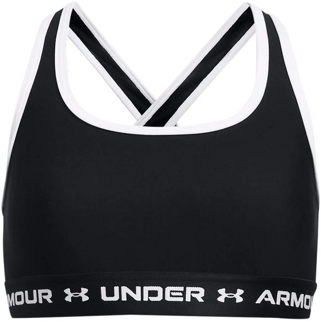 Girls Cross Back Sports Bra (Black/White)