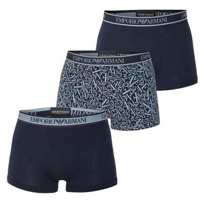 Boxershorts voor heren met merklogo (set van 3) (blauwdruk)