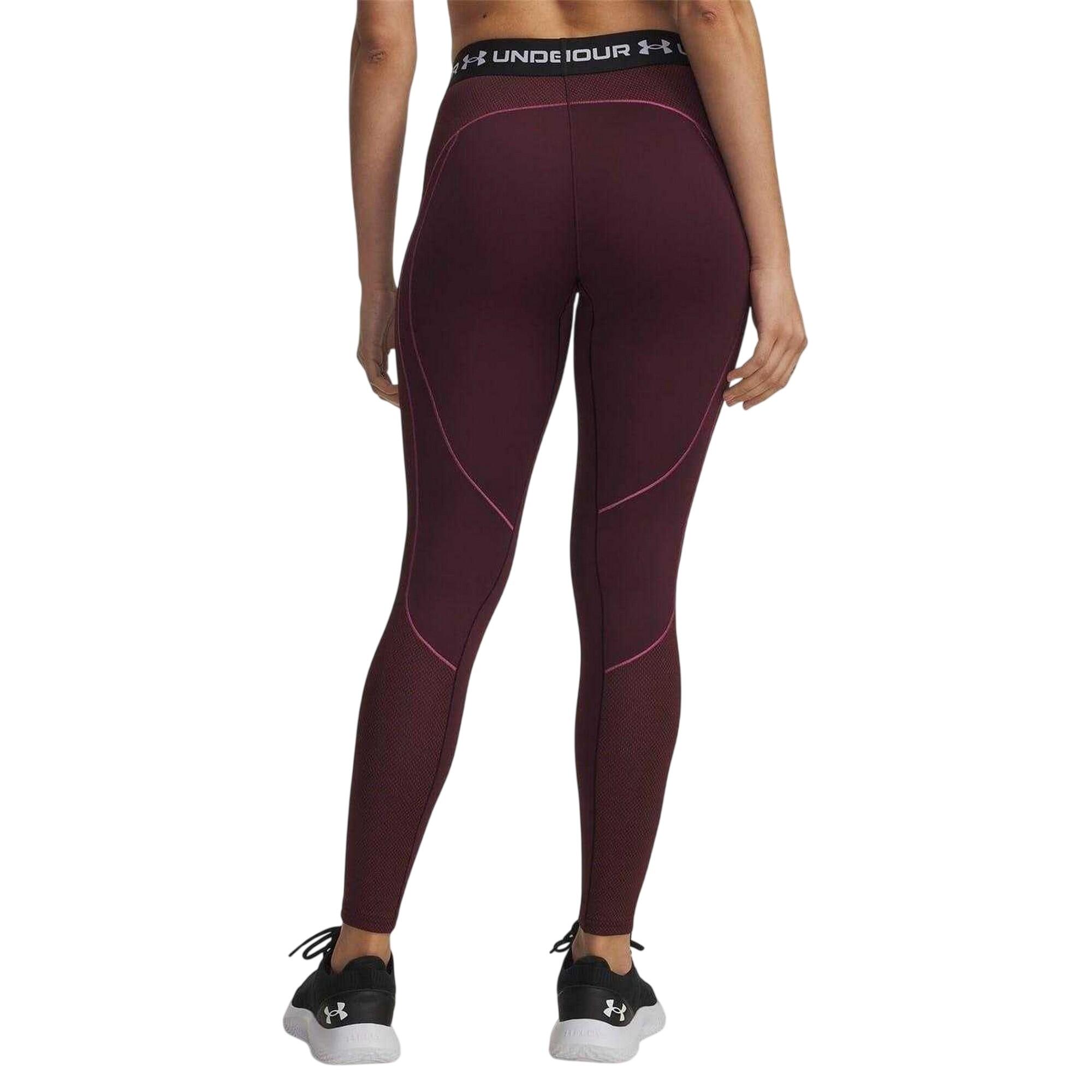 Leggings Diseño Texturizado para Mujer Burdeos Oscuro 3/4