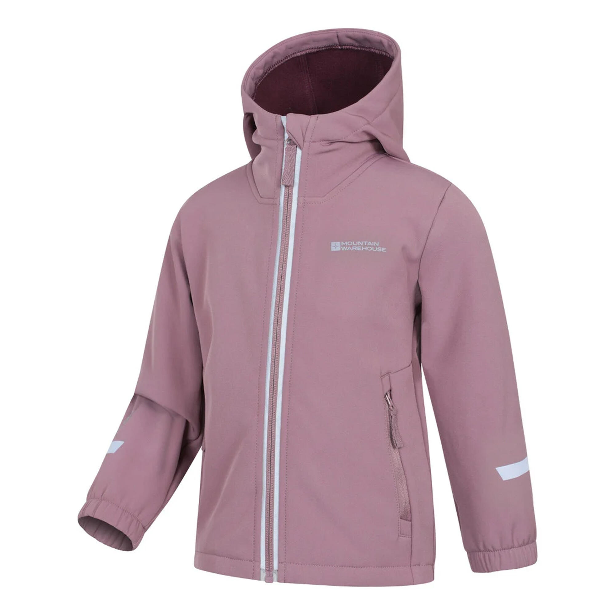 "Huxley" Softshelljacke Reflektierend für Kinder dunkellila 3/4