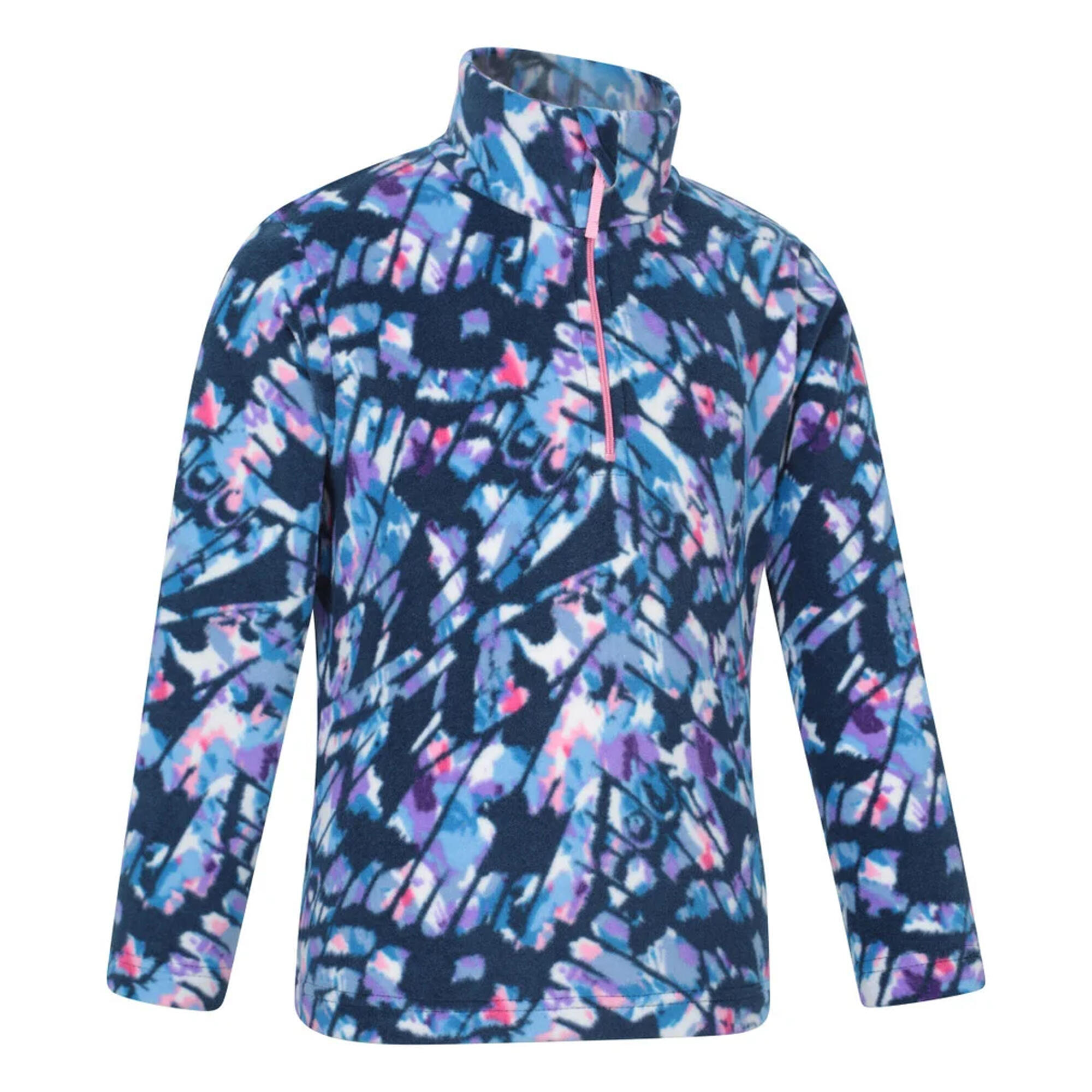 Childrens/Kids Endeavour Abstract Half Zip Fleece Top (Pale Blue) 4/4