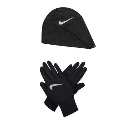 Set Cappello E Guanti Corsa Donna Nike Essential Nero