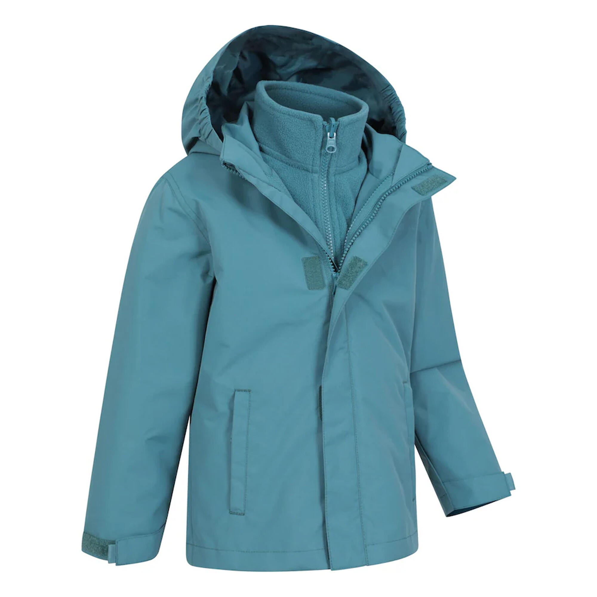 Childrens/Kids Fell 3 in 1 Water Resistant Jacket (Teal) 4/4