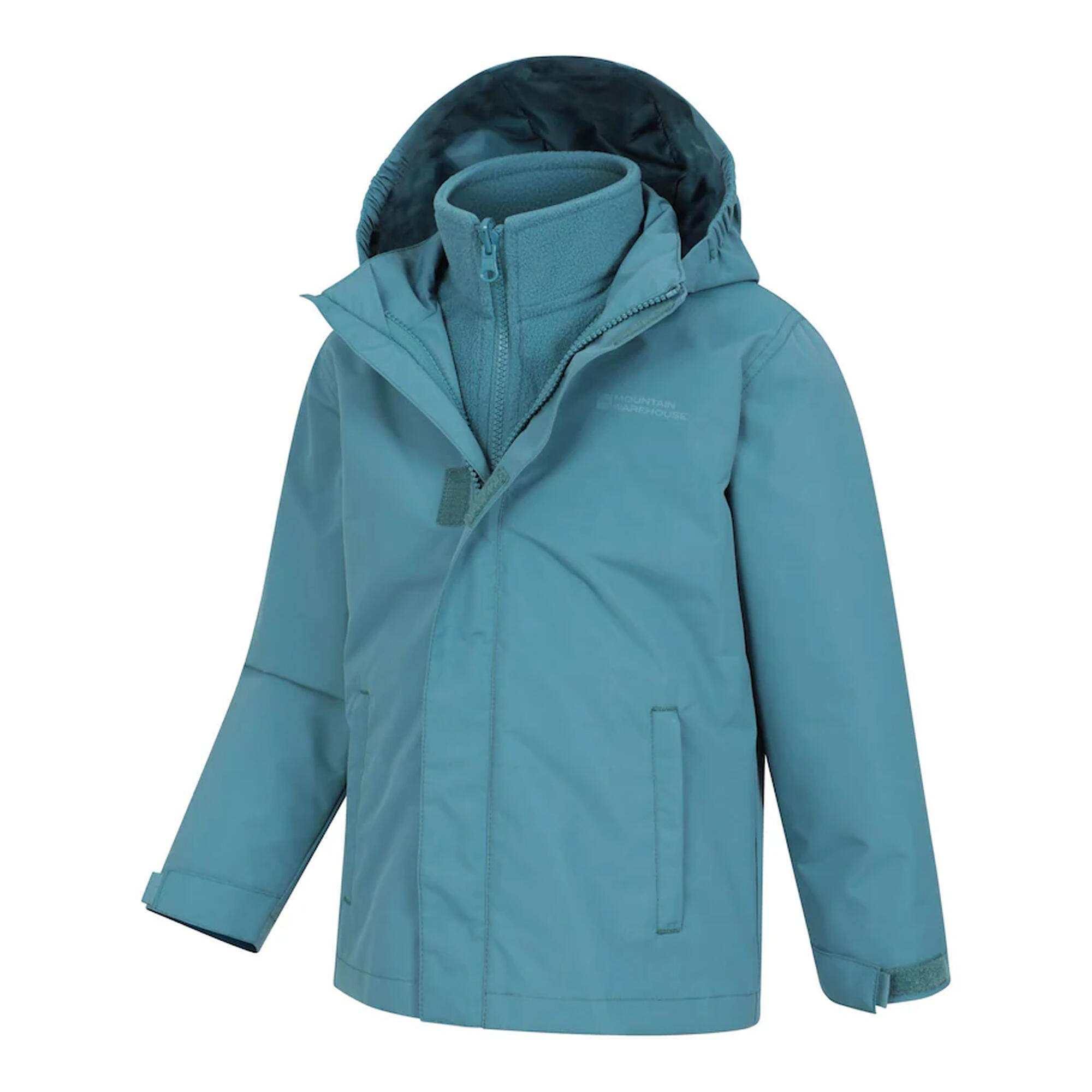 Childrens/Kids Fell 3 in 1 Water Resistant Jacket (Teal) 3/4