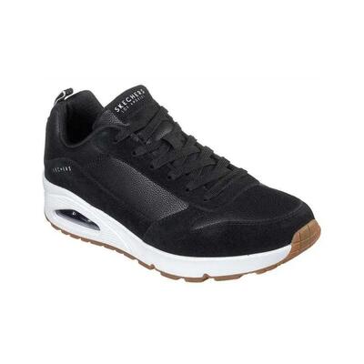 Heren uno stacre leren sportschoenen (zwart)