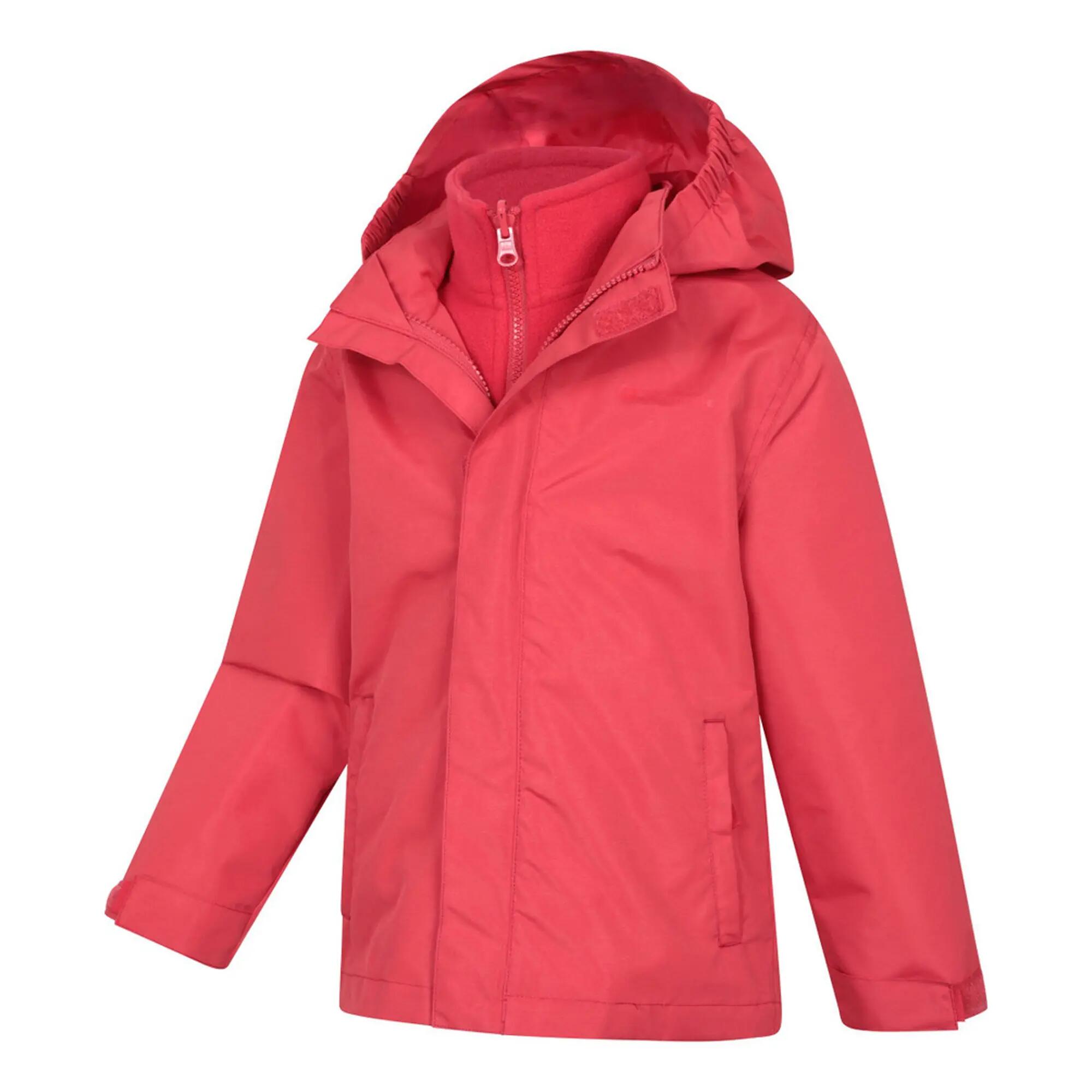"Fell" Jacke für Kinder Aktiv-Rot 3/4