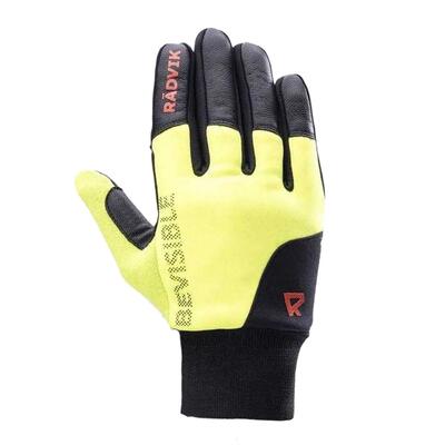 Heren frost bv gts leren fietshandschoenen (zwart/geel)