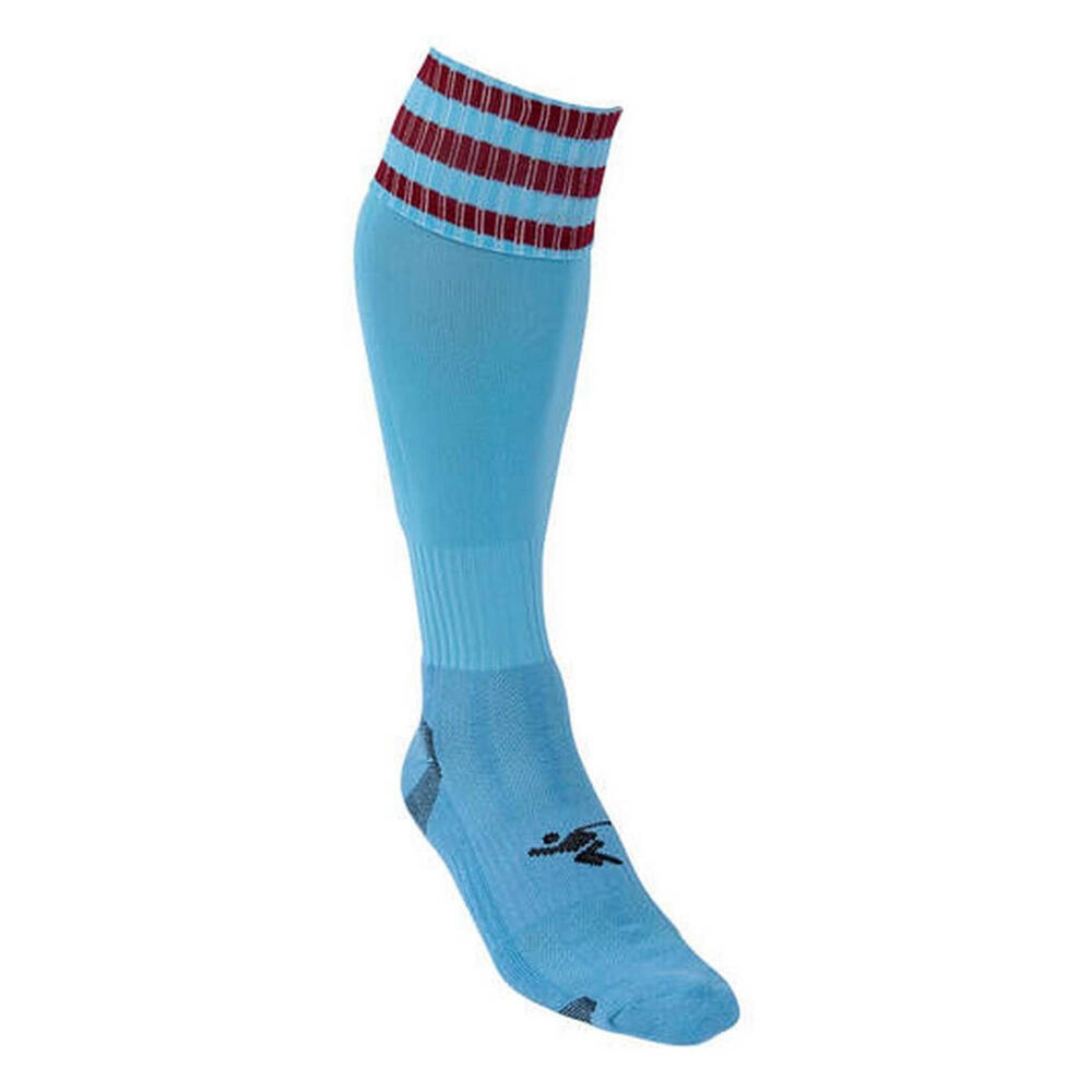 Chaussettes De Football PRO Adulte (Bleu Ciel / Bordeaux) 2/2