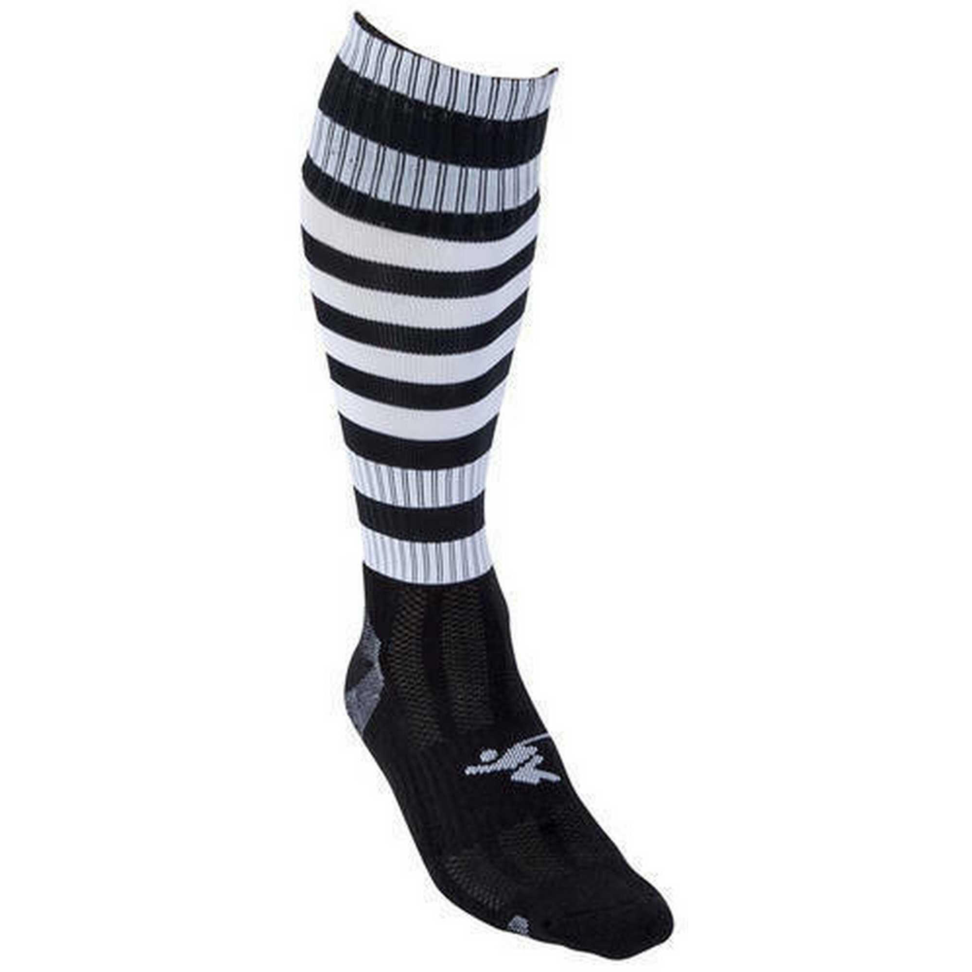 Childrens/Kids Pro Hooped Football Socks (Black/White) 2/2