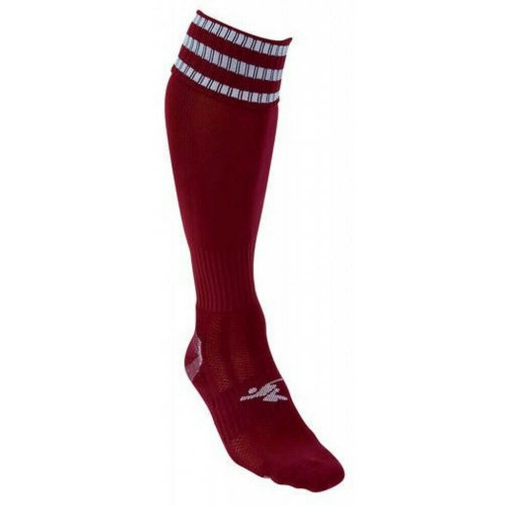 Chaussettes De Foot PRO Enfant (Bordeaux / Blanc) 2/2