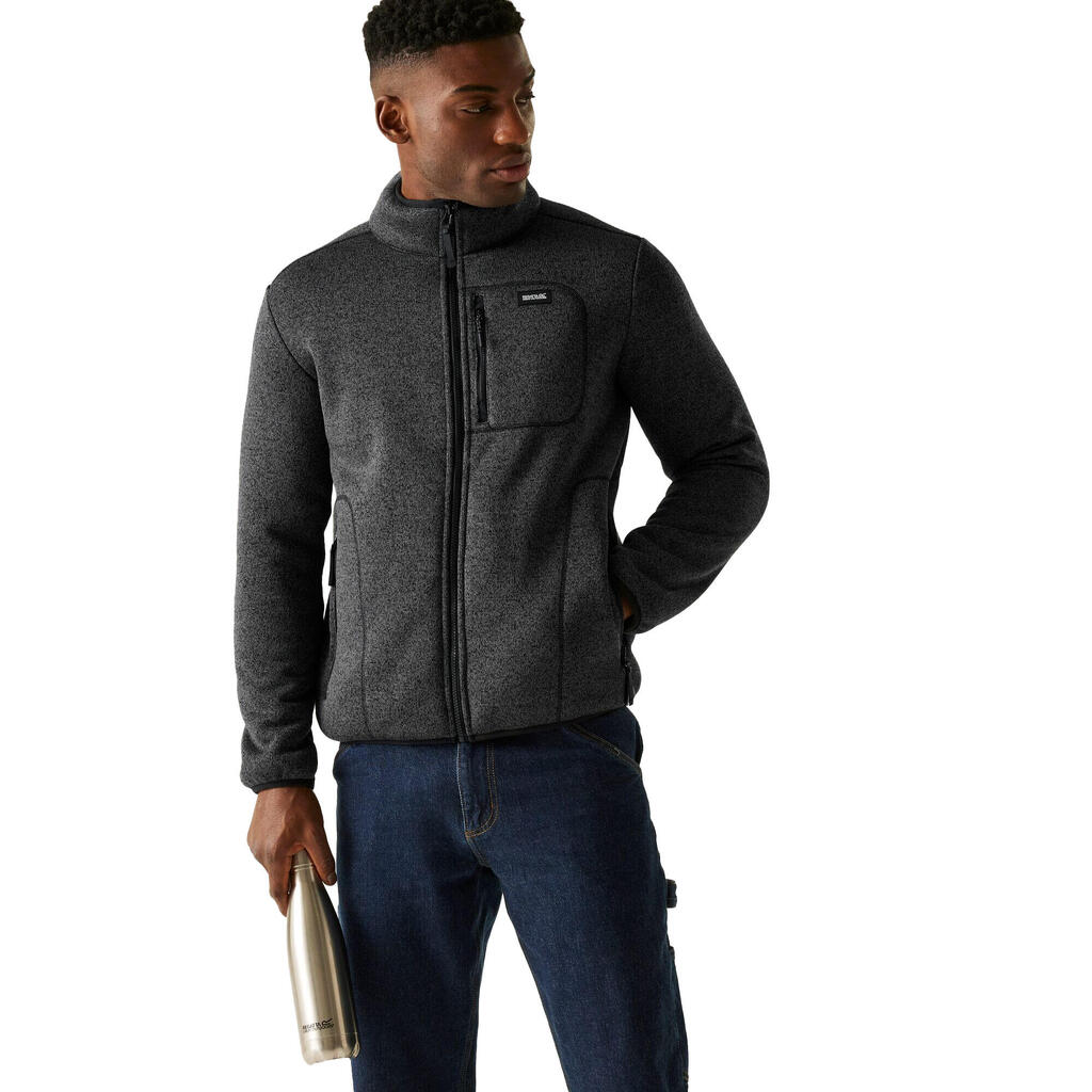 Mens Barlee Marl Full Zip Fleece Jacket (Black)