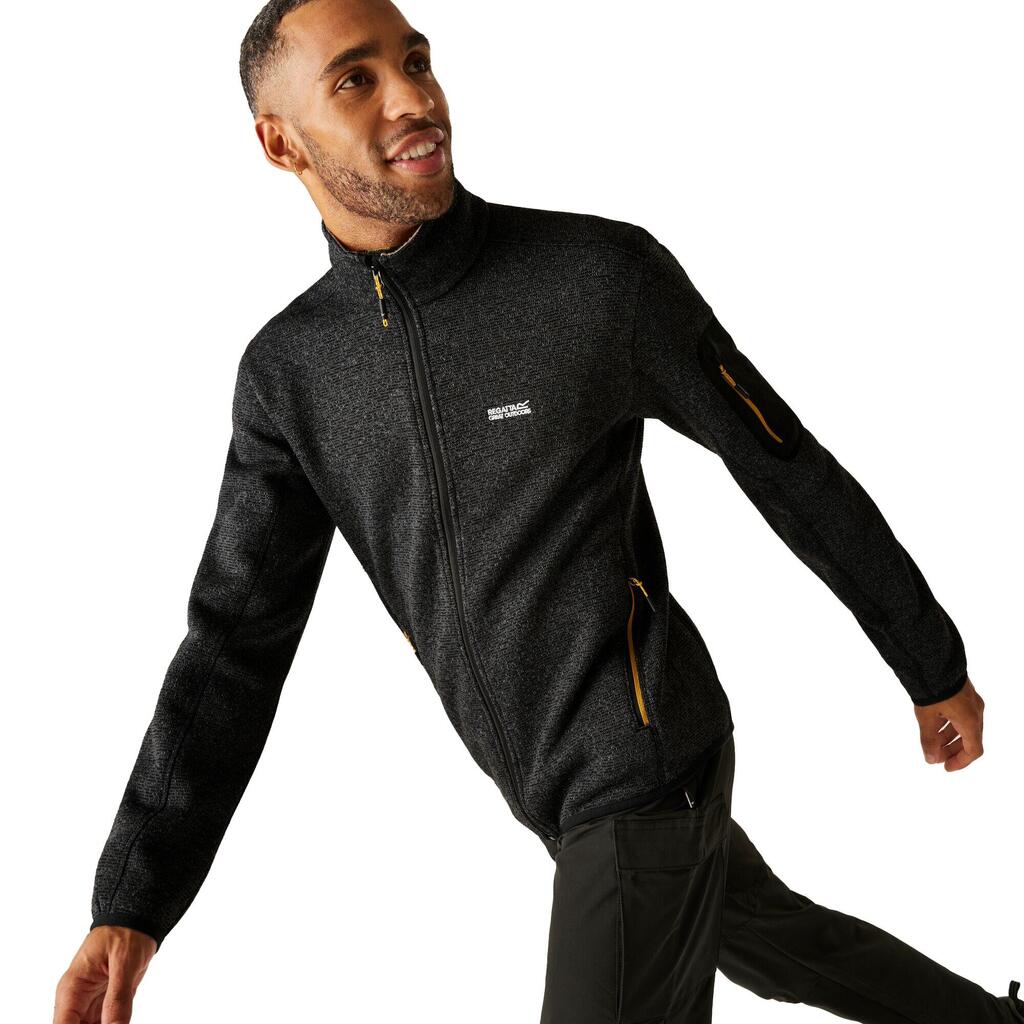 Mens Newhill Marl Full Zip Fleece Jacket (Black/Gold)