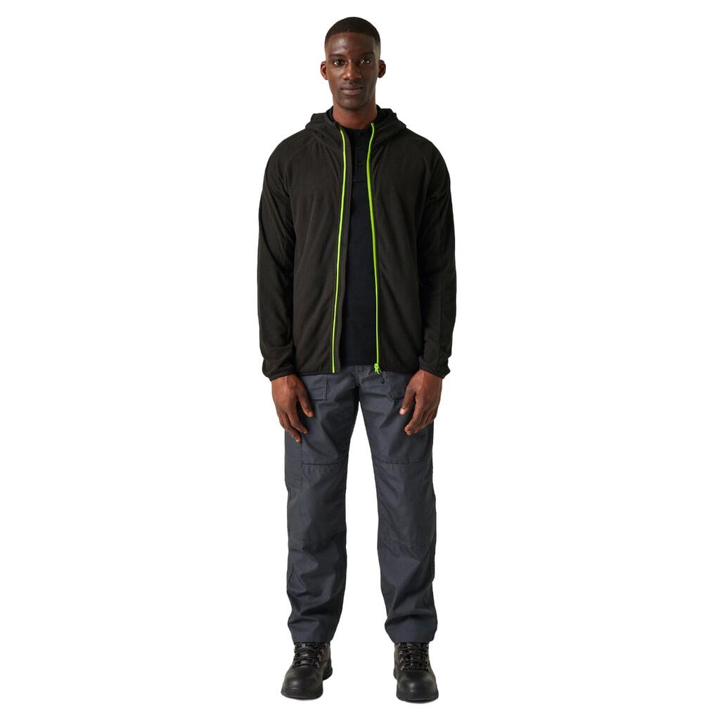 Mens Full Zip Fleece Jacket (Black/Lime Green)