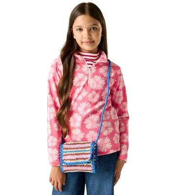 Hot shot ii bloemen fleece top voor kinderen/kinderen (roze waas)