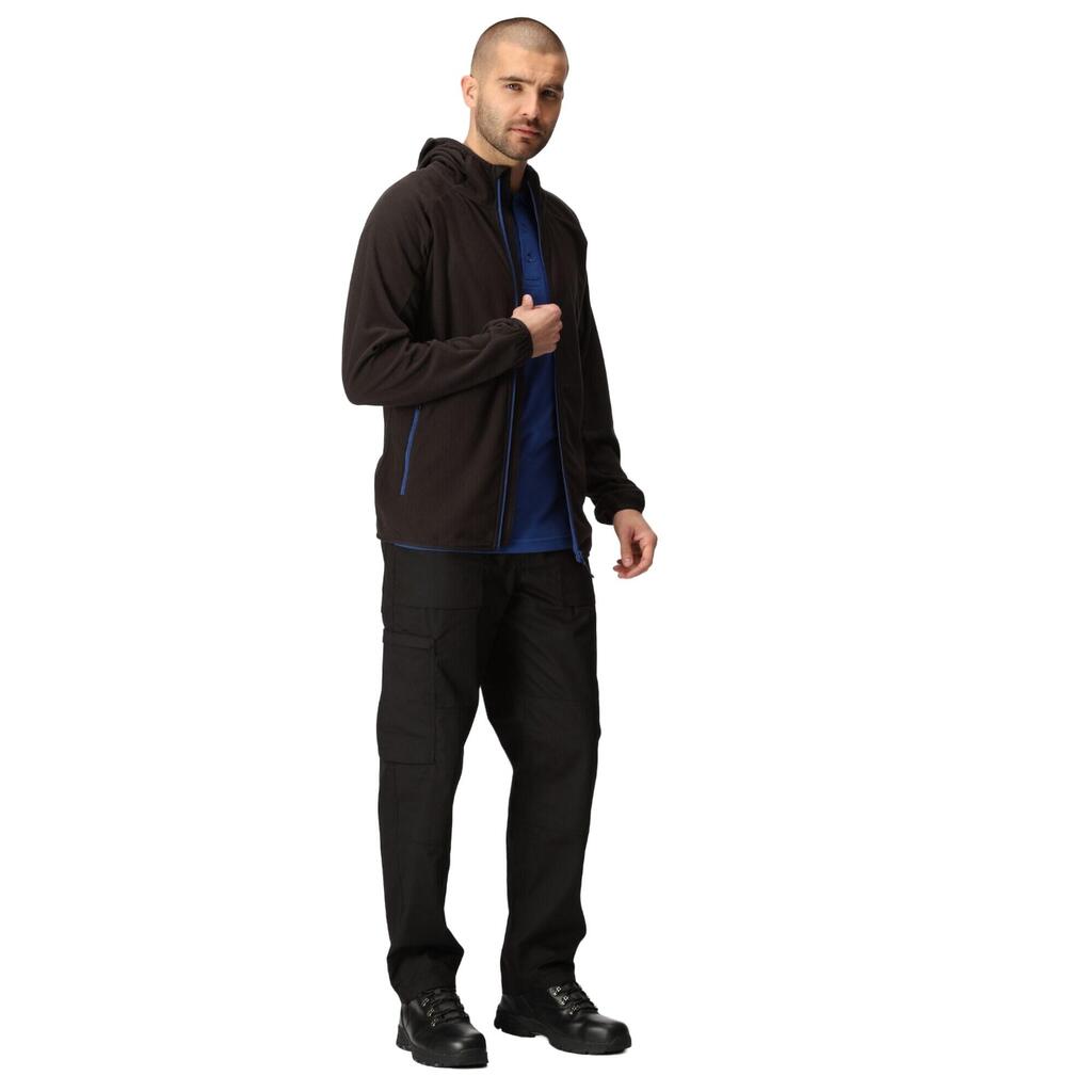 Mens Full Zip Fleece Jacket (Black/New Royal)