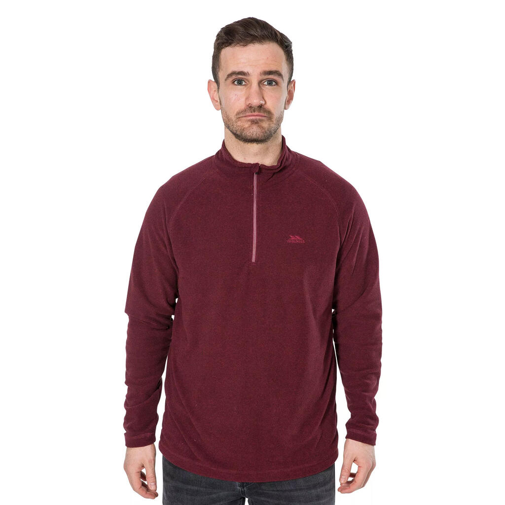 Mens Keynote Anti Pilling 1/4 Zip Fleece Top (Prune)