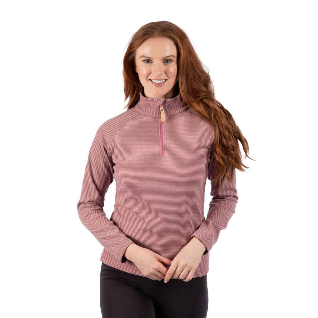 Womens/Ladies Olga Leather Fleece Top (Rose Blush Marl)