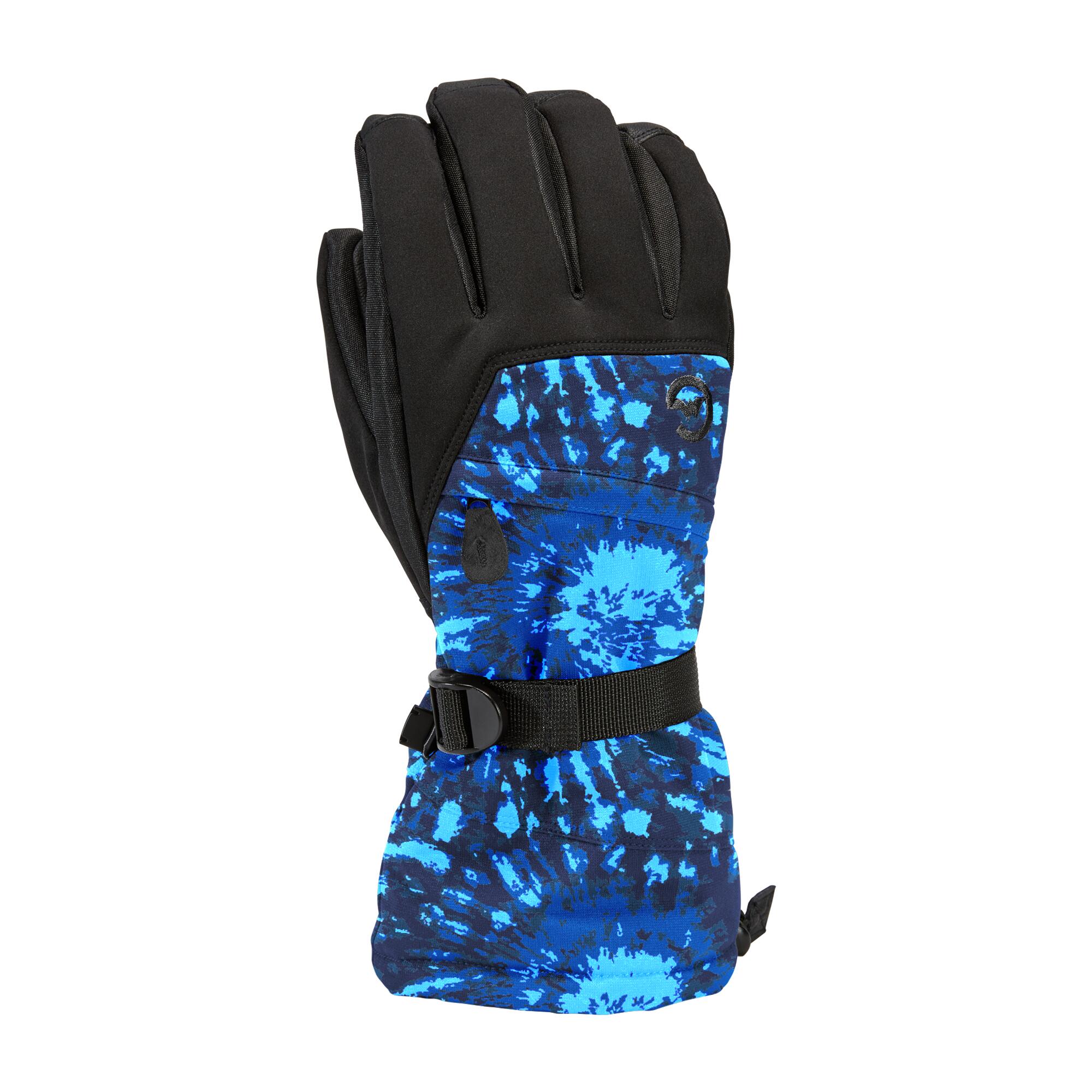 STOMP PRINT Junior-Handschuhe BLUE TIE-DYE. 1/3