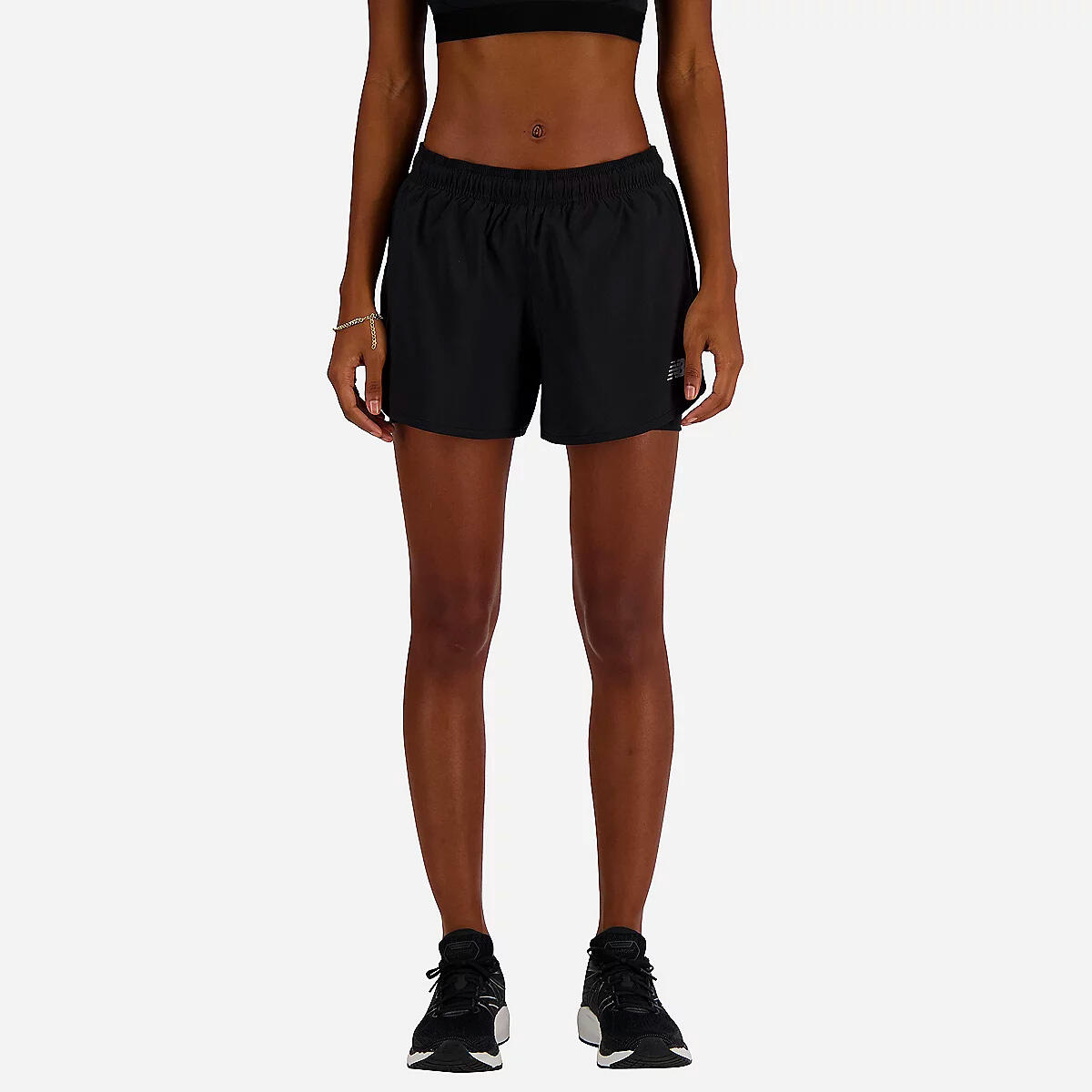 Short de corrida mulher New Balance Essential 2 em 1 Preto 4/7