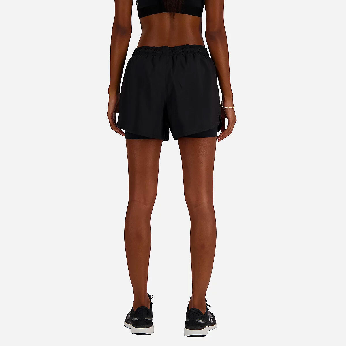 Short de corrida mulher New Balance Essential 2 em 1 Preto 2/7