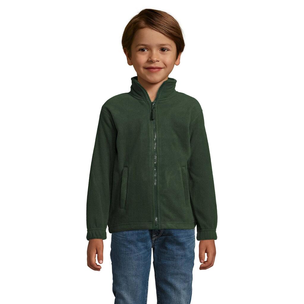 Childrens/Kids North ZipUp Fleece Jacket (Forest Green)