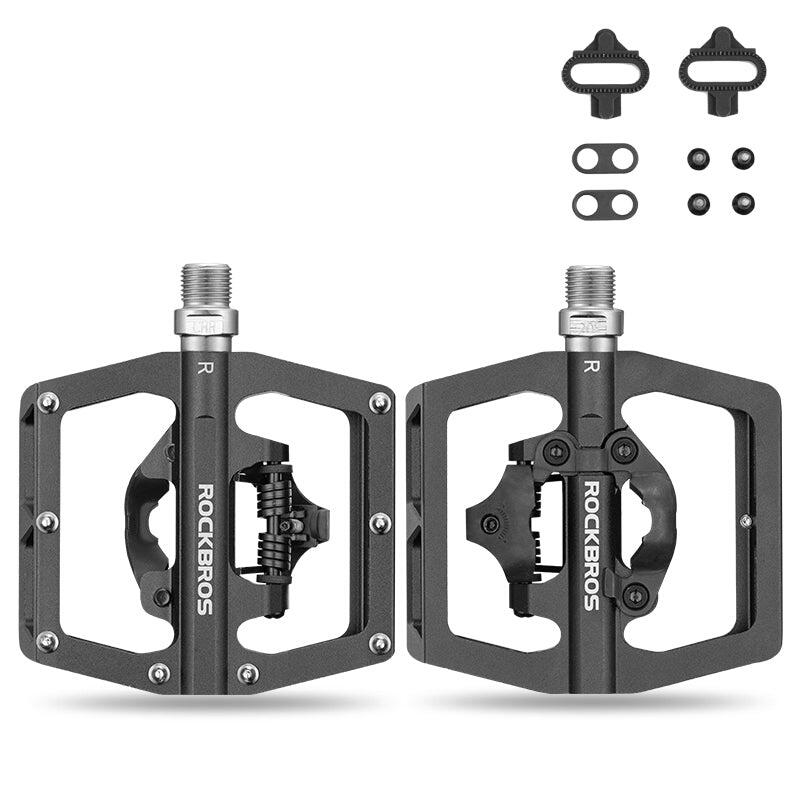 Mountain Bike Pedals Lock/Flat Bicycle Pedal for SPD Dual Purpose 9/16"