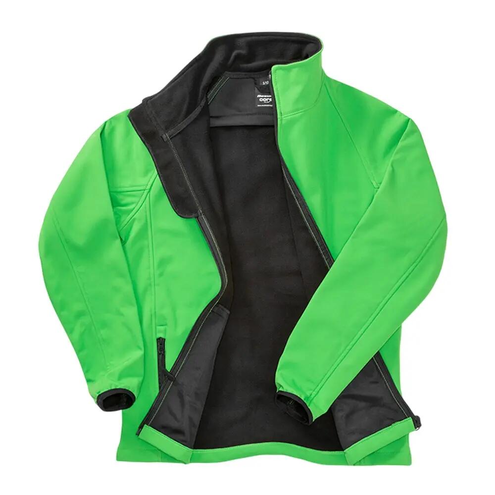 Womens/Ladies Core Printable Softshell Jacket (Vivid Green / Black) 2/3