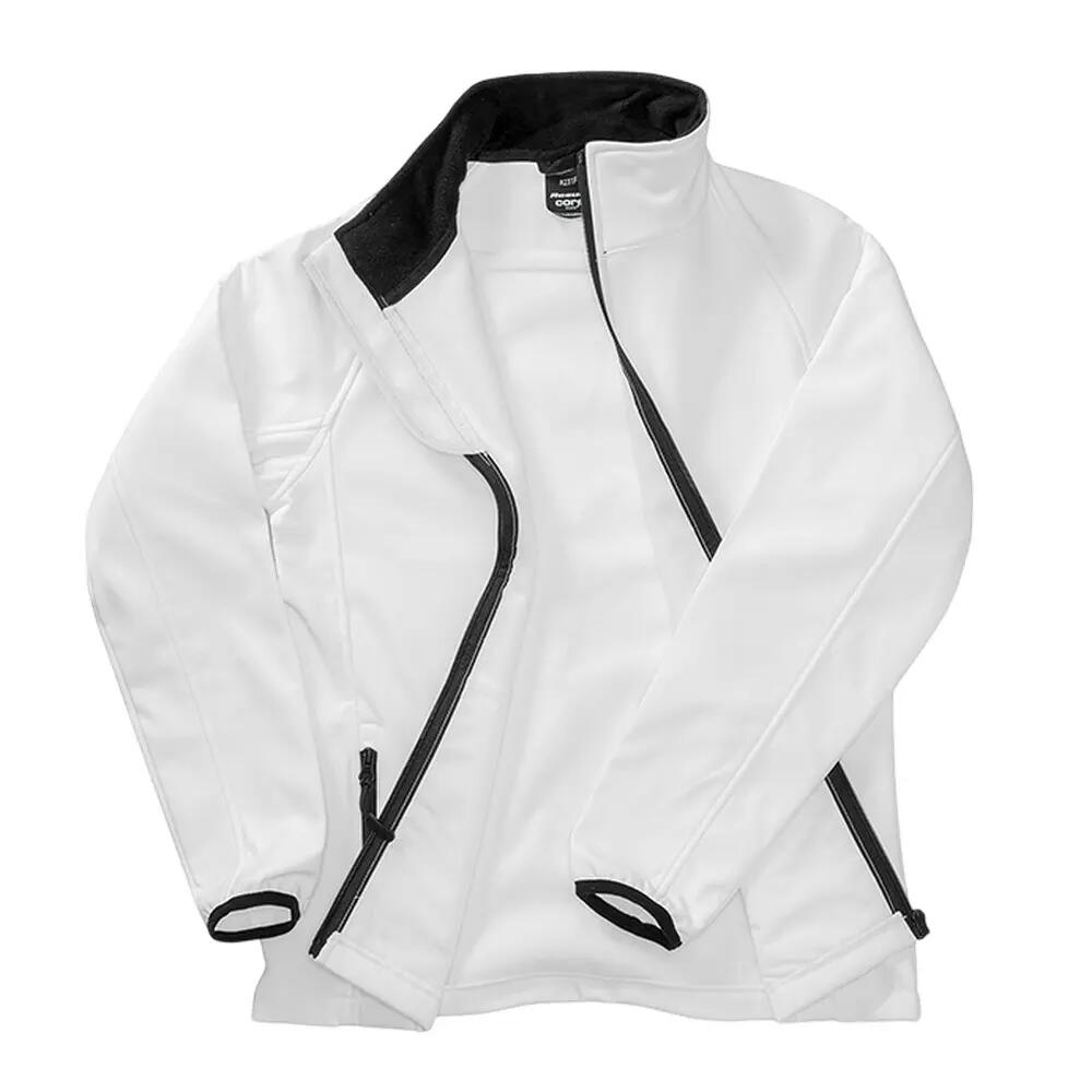 Core SoftshellJacke, bedruckbar Damen Weiß/Schwarz 3/4