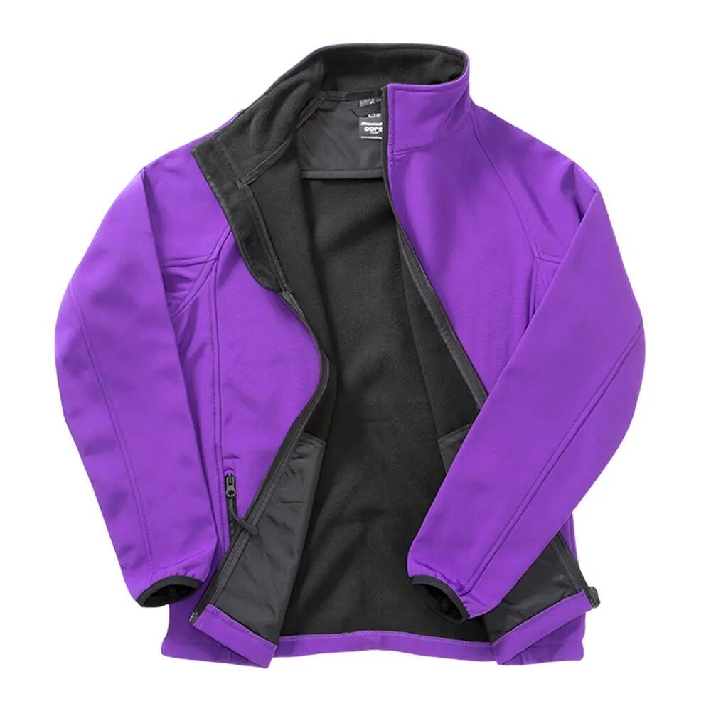 Womens/Ladies Core Printable Softshell Jacket (Purple / Black) 2/3