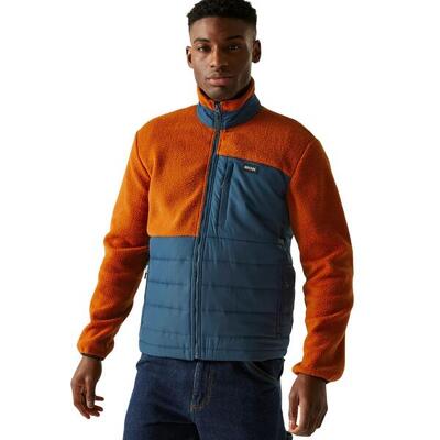 Heren frankie borg full zip hybride jas (marine/snorkelblauw)