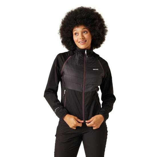 Dames Steren II Hybride Jas (Zwart/Flamingo Roze)
