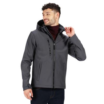 Heren 3 layer membrane soft shell jas (afdichting grijs/zwart)