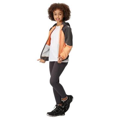Kinder/kids prenton ii hooded soft shell jacket (abrikoosplet/grijs)