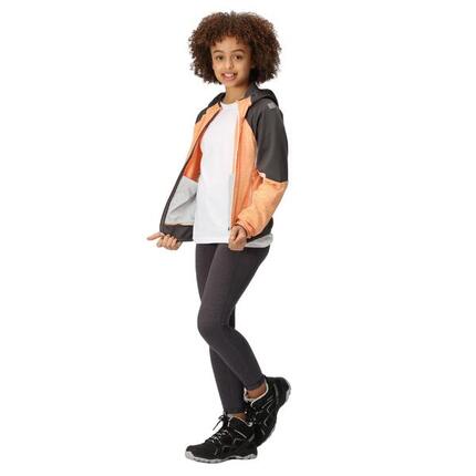 Veste Softshell PRENTON Enfant (Orange Clair / Gris Phoque)