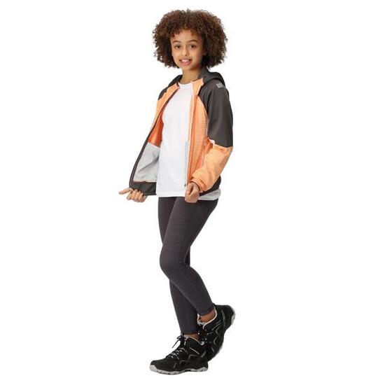 Veste Softshell PRENTON Enfant (Orange Clair / Gris Phoque)