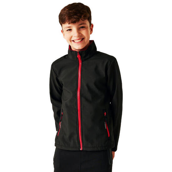 Veste Softshell Enfant (Noir / Rouge Classique)