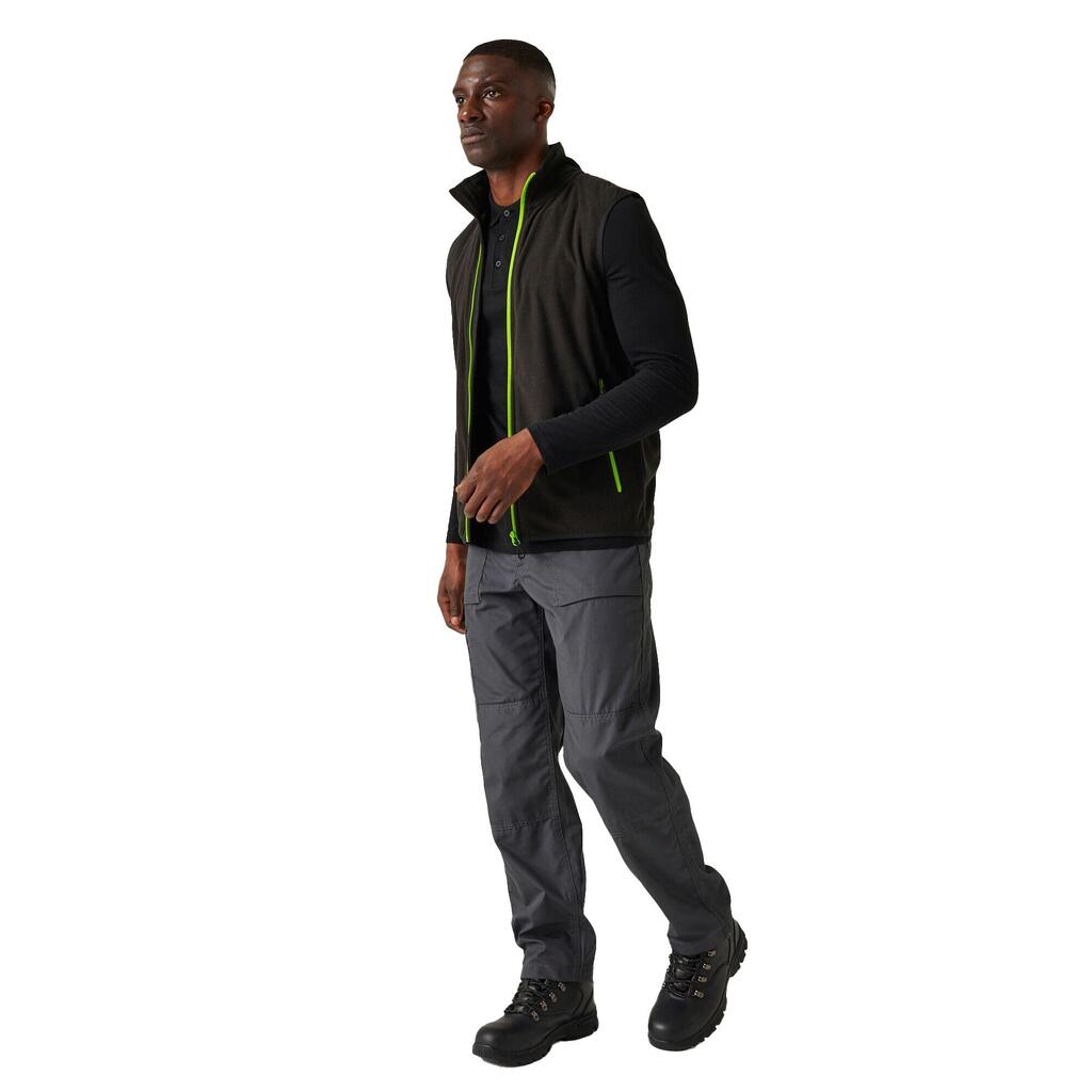Mens Fleece Gilet (Black/Lime Green)