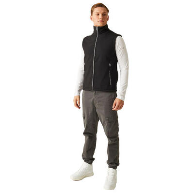 Heren softshell 2laags bodywarmer (zwart/minaalgrijs)