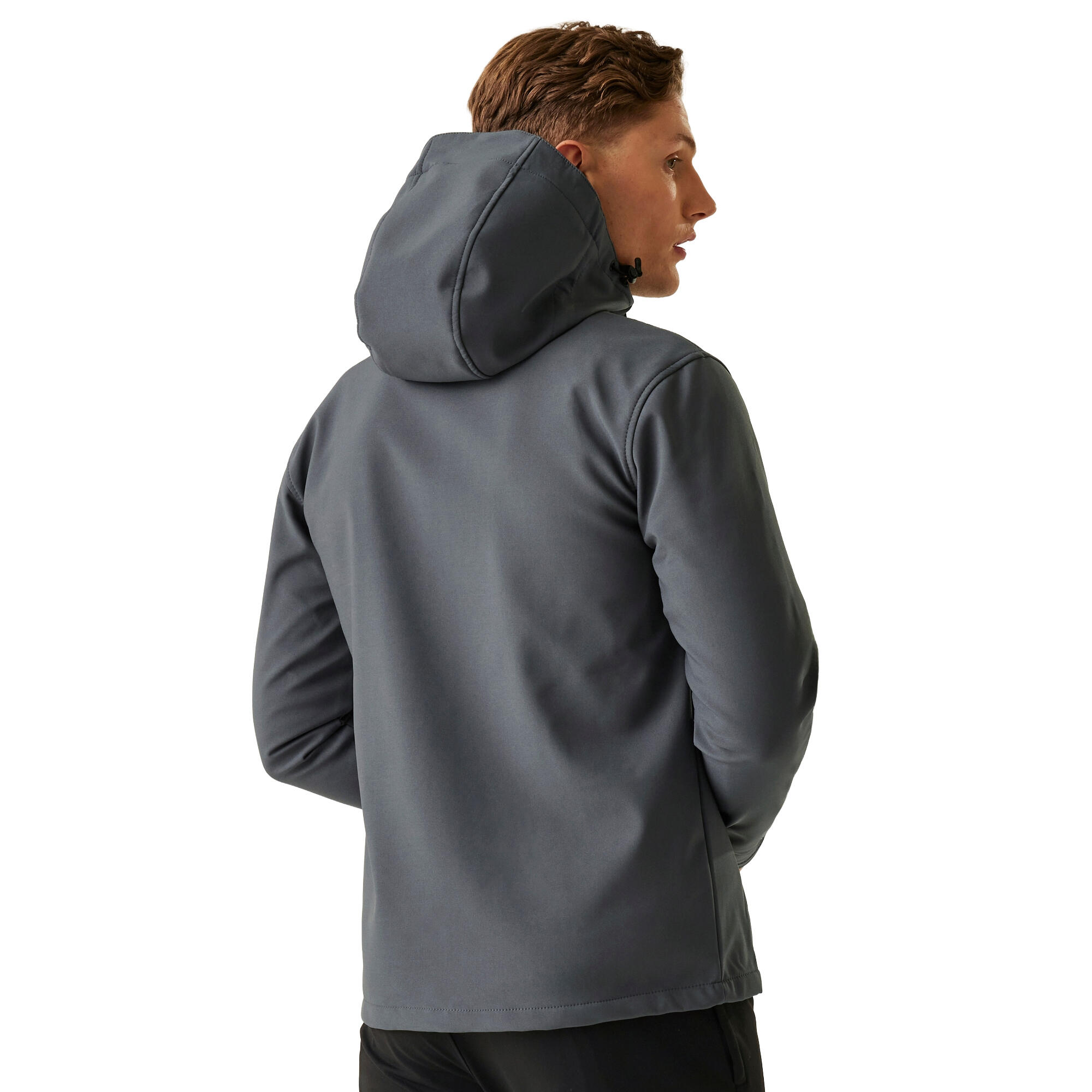Giacca Soft Shell Con Cappuccio Uomo Regatta Venturer Grigio Foca Nero 4/6