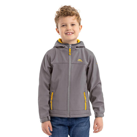 Veste Softshell Imperméable À Capuche FASTER Enfant (Gris / Jaune)