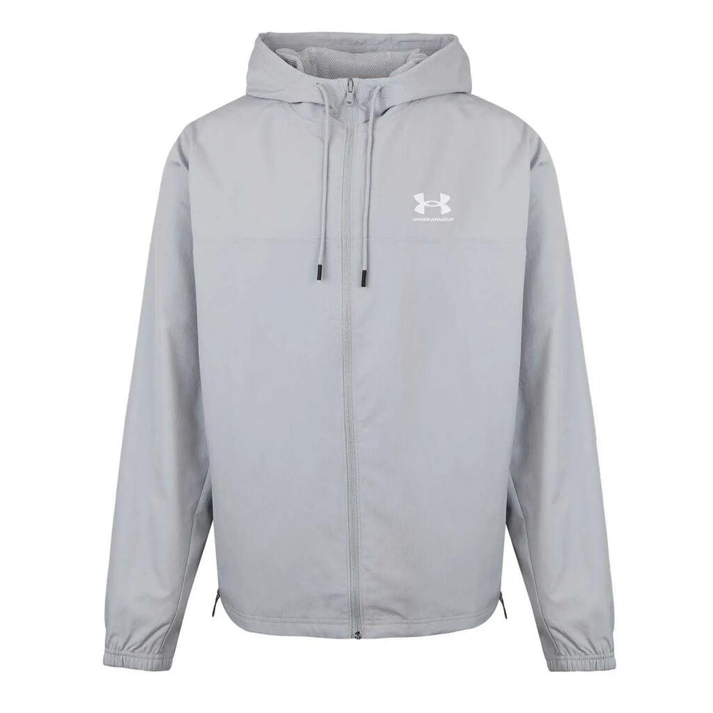 Mens Sportstyle Water Resistant LongSleeved Windbreaker (Grey)