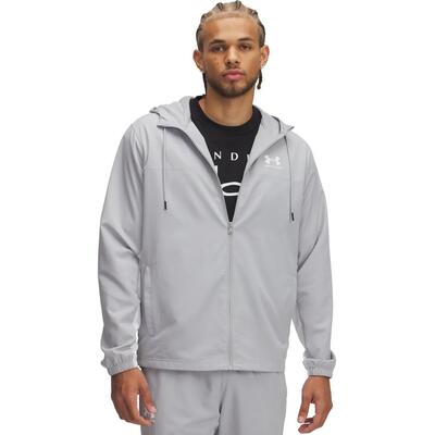 Waterafstotende windjack met lange mouwen voor heren in sportieve stijl (grijs)