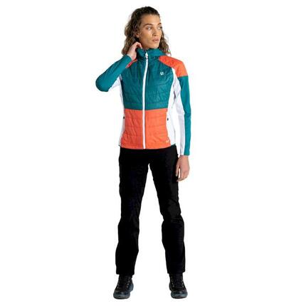 Culmination" Hybridjacke Wattiert für Damen Glücksgrün/Neon-Pfirsichfarben/Weiß